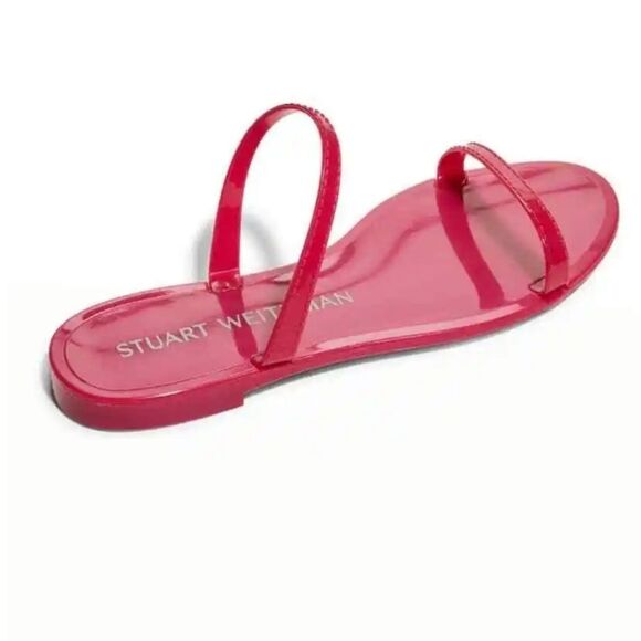New Stuart Weitzman Sawyer Jelly Slide Pink strap flip flop flat sandal size 9 - Picture 2 of 7